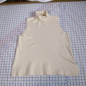 Truth by Republic Ivory-Colored Sleeveless Turtleneck Sweater XL